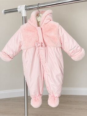 London Fog Light Pink Plush-Lined Baby One-Piece